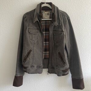 Free People Brown Bomber Jacket
